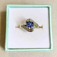 9ct Yellow Gold Ceylon Sapphire and Diamond Ring - R2852