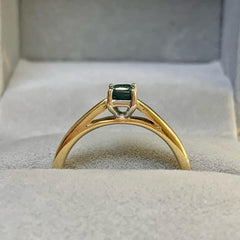 Handmade 18ct Yellow Gold Princess Cut Tourmaline Ring - R2642