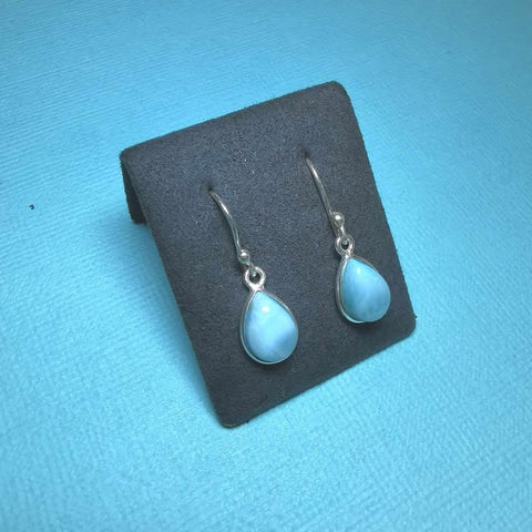 Sterling Silver Larimar Stone Drop Earrings - G9485