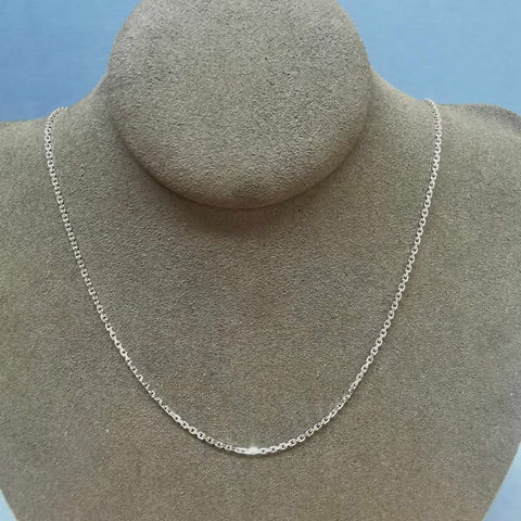 37/58cm 9ct white gold extender cable chain - G6073