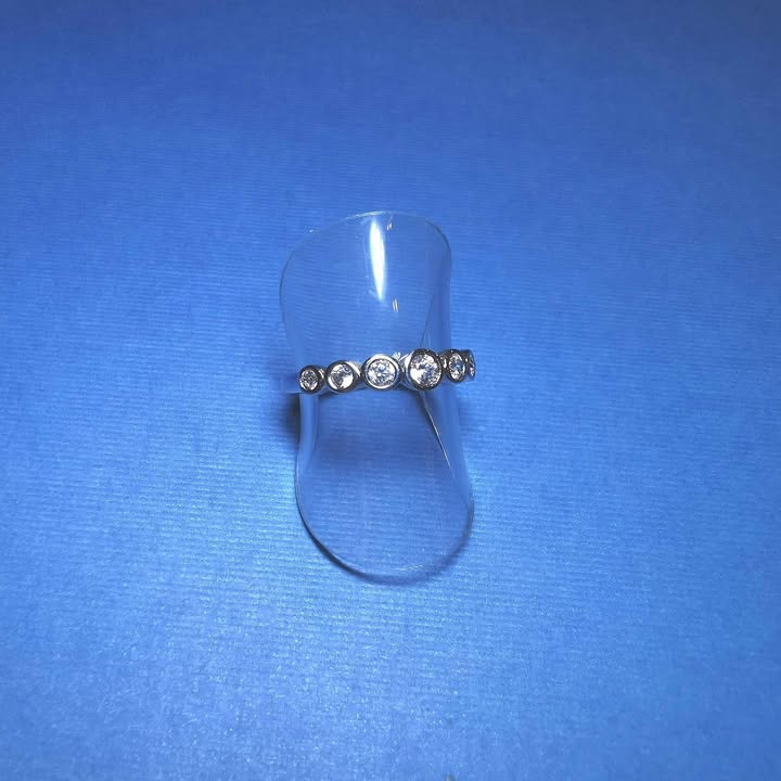 STERLING SILVER RHODIUM PLATED CZ RING WITH ROUND CZ - R2534