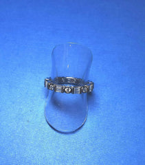 Sterling silver round/baguette Cubic Zirconia ring - G7867