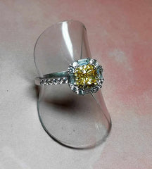 YELLOW AND CLEAR CZ RING INNER HALO - R2390