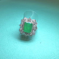 Sterling Silver Antique Style Emerald Doublet Ring - R2766
