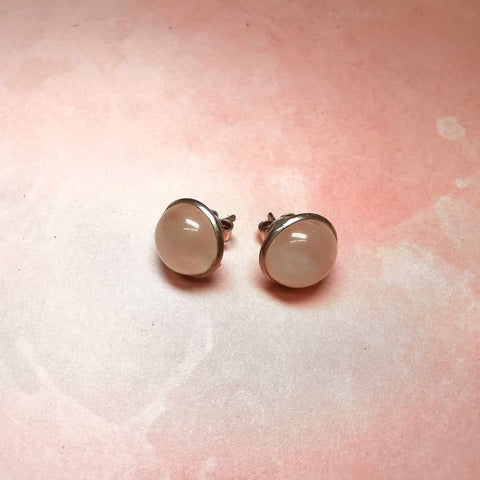 Sterling Silver Rose Quartz Studs - G7485