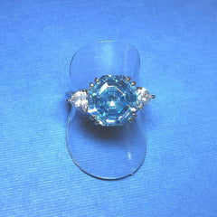 Sterling Silver Octagonal Blue Topaz - R2739