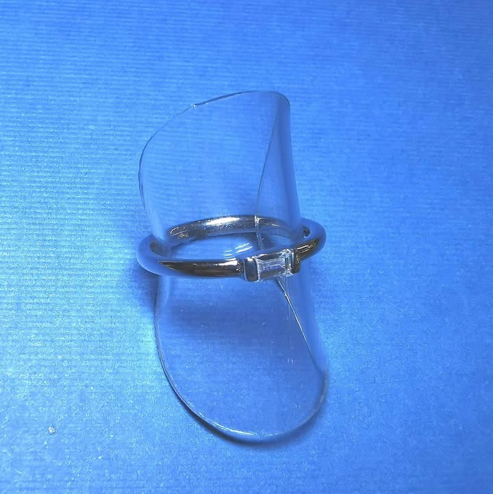 Sterling Silver Horizontal Baguette Cubic Zirconia Ring - G7871