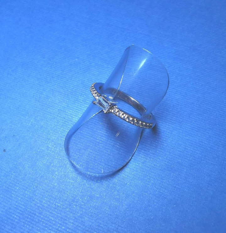 Sterling Silver Horizontal Baguette Cubic Zirconia Rhodium Plated - G7860