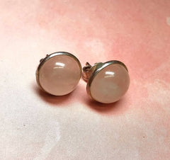 Sterling Silver Rose Quartz Studs - G7485