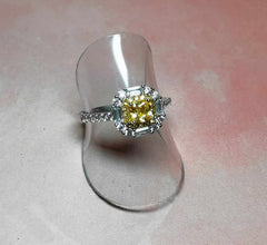 YELLOW AND CLEAR CZ RING INNER HALO - R2390