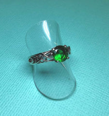 Classic Oval Emerald Hollow Ring Sterling Silver Natural Gemstone - R2130