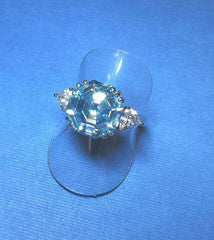 Sterling Silver Octagonal Blue Topaz - R2739