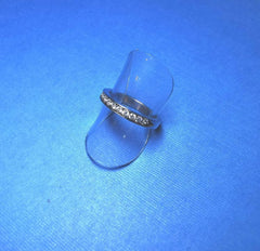 STERLING SILVER RHODIUM PLATED CZ RING HALF SET BAND - R2532