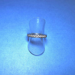 STERLING SILVER RHODIUM PLATED CZ RING HALF SET BAND - R2532