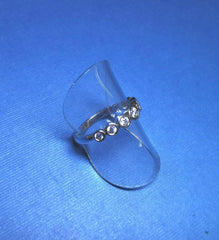 STERLING SILVER RHODIUM PLATED CZ RING WITH ROUND CZ - R2534