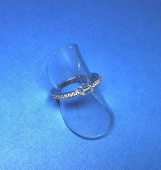 Sterling Silver Horizontal Baguette Cubic Zirconia Rhodium Plated - G7860