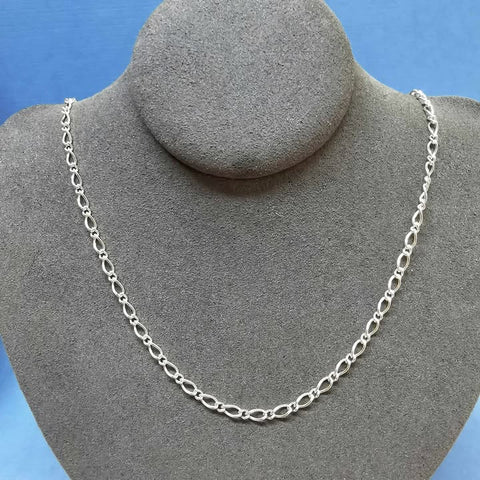 45cm Oval 1+1 Figaro Sterling Silver - G8810