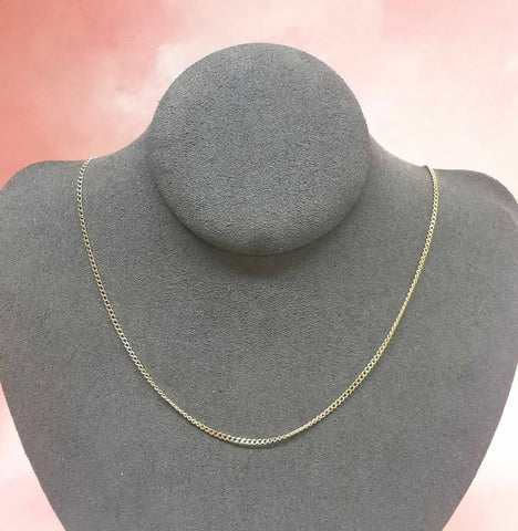 18ct yellow gold curb link chain 55cm bolt ring clasp - G8952