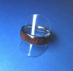Gents tungsten carbide ring with wood inlay 8mm wide 2.5mm thick Size Z+4 - G8883