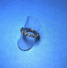 Sterling silver round/baguette Cubic Zirconia ring - G7867