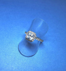 STERLING SILVER RHODIUM PLATED CZ RING - R2528