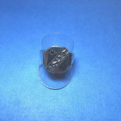 Sterling Silver Signet filigree design ring with black stone - Size X - G8310