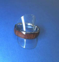 Gents tungsten carbide ring with wood inlay 8mm wide 2.5mm thick Size Z+4 - G8883