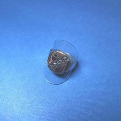 Sterling Silver Signet filigree design ring with black stone - Size X - G8310