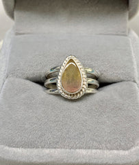 Sterling Silver Pear-shaped Watermelon Tourmaline Ring - G8535