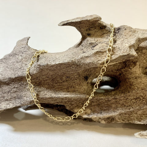 9ct Yellow Gold 1+1 Figaro Anklet - G8942