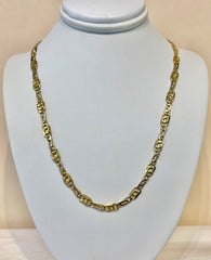 18ct Two-Tone Gold Fancy Link Chain - G3723