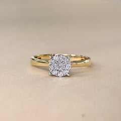 18ct Yellow Gold Ladies Solitaire Engagement Ring 0.15ct T.D.W - R2054