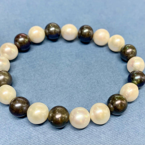 Freshwater Black & White Pearl Bracelet - G9016