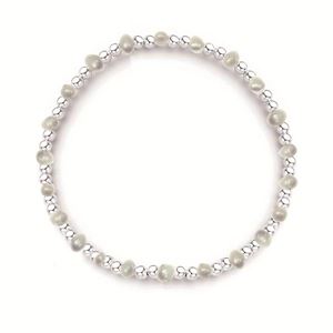 Sterling Silver Freshwater Pearl Elastic Bracelet - G8989