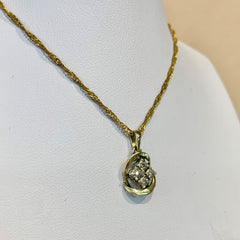 14ct Yellow Gold and Platinum Diamond Pendant - G5815