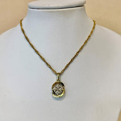 14ct Yellow Gold and Platinum Diamond Pendant - G5815