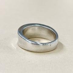 Sterling Silver Unisex Solid 1.1Ct Opal Concave Ring - R2037