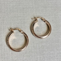 9ct Rose Gold Hollow Hoop Earrings - G5637