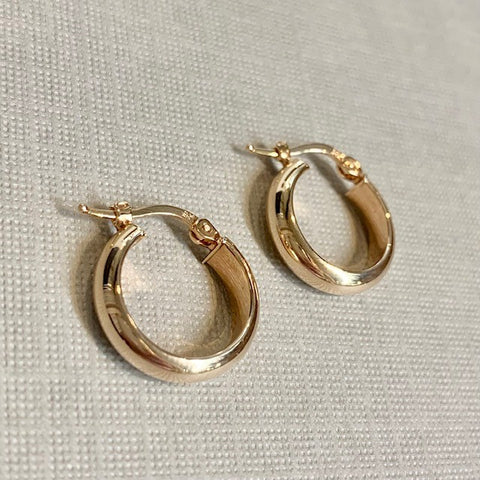 9ct Rose Gold Hollow Hoop Earrings - G5637