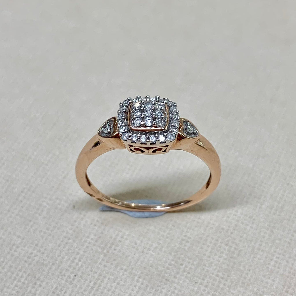 10ct Rose Gold Diamond Illusion Set Engagement Ring - R1801