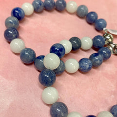 Sapphire and Fluorite Natural Beaded Bracelet - G9010