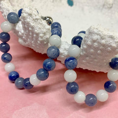 Sapphire and Fluorite Natural Beaded Bracelet - G9009