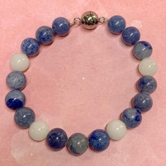 Sapphire and Fluorite Natural Beaded Bracelet - G9009