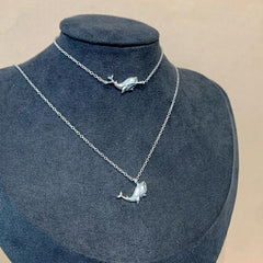 Sterling Silver Petite Whale Necklace - G7909