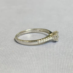 9ct White Gold Diamond Cluster Illusion Set Engagement Ring - R2847