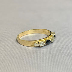 18ct Yellow Gold Marquise Sapphire and Diamond Eternity Ring - R2004