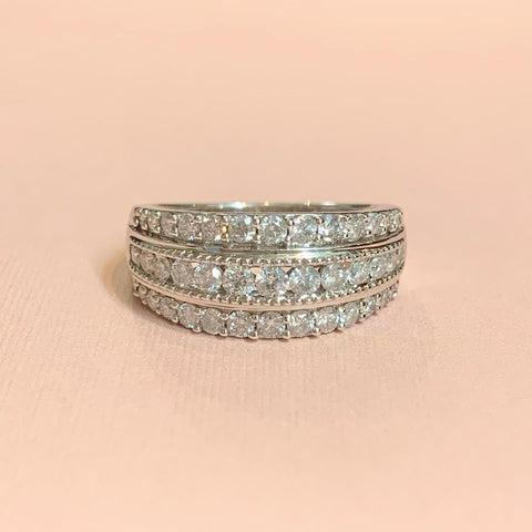 10ct White Gold 1ct T.D.W Channel And Claw Set Diamond Ring - G4108