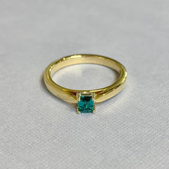 Handmade 18ct Yellow Gold Princess Cut Tourmaline Ring - R2642