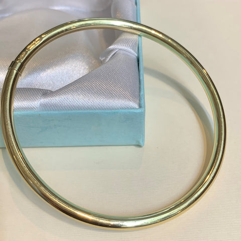 9ct Yellow Gold Plain Round Copper Filled Bangle - A1107