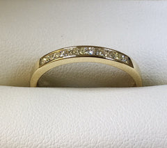 9ct Yellow Gold Princess Cut Diamond Eternity Ring - R1104